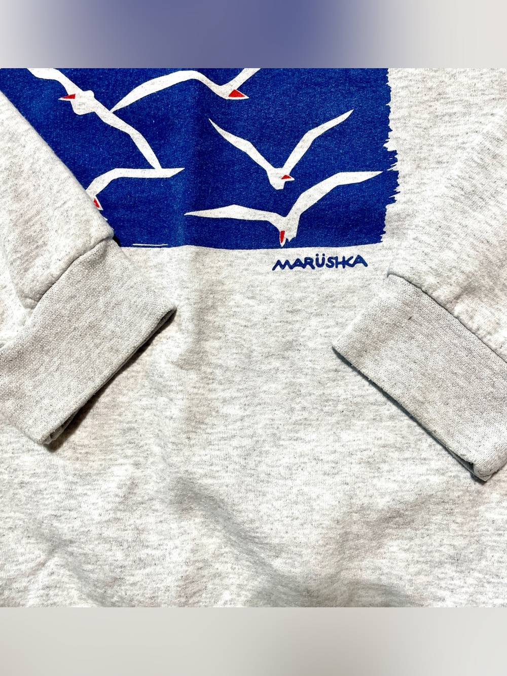 Marushka Screen printed crewneck sweatshirt, seagulls, beach, Michigan size: 2XL - Picture 5 of 12